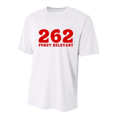 Purdy Relevant San Francisco Football Playoffs Youth Performance Sprint T-Shirt