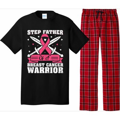 Pink Ribbon Step Father Of A Breast Cancer Warrior Gift Pajama Set