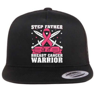 Pink Ribbon Step Father Of A Breast Cancer Warrior Gift Flatbill Hat
