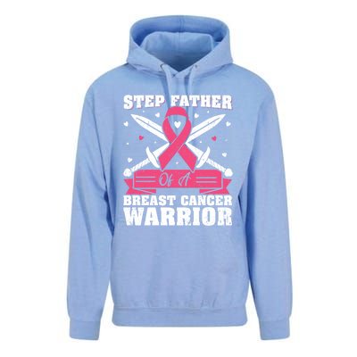 Pink Ribbon Step Father Of A Breast Cancer Warrior Gift Unisex Surf Hoodie