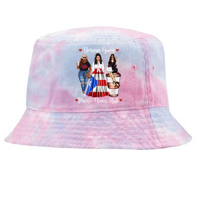 Puerto Rican Style Boricua Queen Mom Puerto Rico Gift Tie-Dyed Bucket Hat