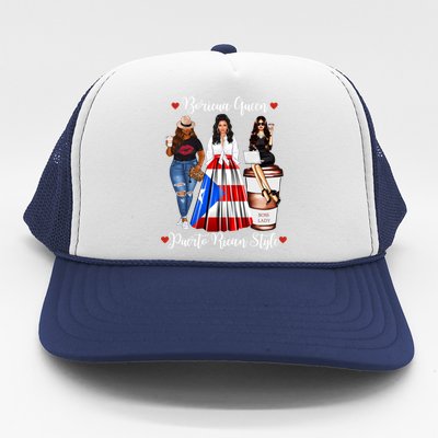 Puerto Rican Style Boricua Queen Mom Puerto Rico Gift Trucker Hat