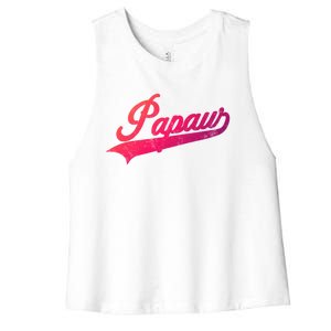 Papaw Retro Style Funny Father’S Day Gift For Dad Grandpa Gift Women's Racerback Cropped Tank