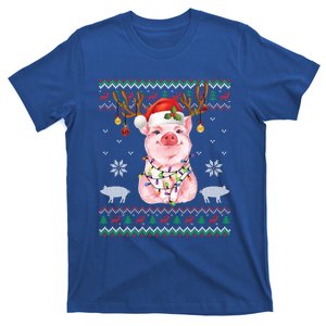 Pig Reindeer Santa Xmas Light Ugly Sweater Christmas Funny Gift Cool Gift T-Shirt