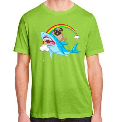 Pug Riding Shark Adult ChromaSoft Performance T-Shirt