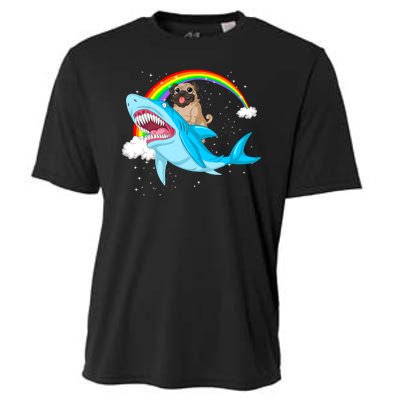 Pug Riding Shark Cooling Performance Crew T-Shirt