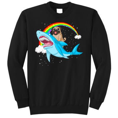 Pug Riding Shark Sweatshirt