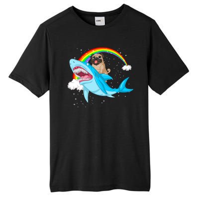 Pug Riding Shark Tall Fusion ChromaSoft Performance T-Shirt