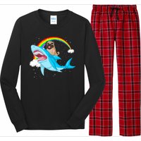 Pug Riding Shark Long Sleeve Pajama Set