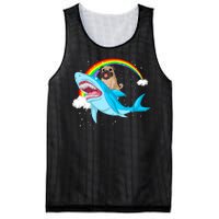 Pug Riding Shark Mesh Reversible Basketball Jersey Tank