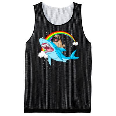 Pug Riding Shark Mesh Reversible Basketball Jersey Tank