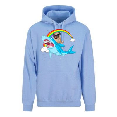 Pug Riding Shark Unisex Surf Hoodie