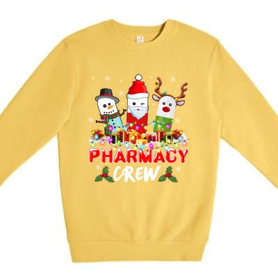 Pill Reindeer Santa Claus Pharmacy Crew Christmas Pharmacist Gift Premium Crewneck Sweatshirt