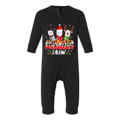 Pill Reindeer Santa Claus Pharmacy Crew Christmas Pharmacist Gift Infant Fleece One Piece