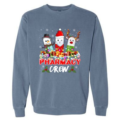 Pill Reindeer Santa Claus Pharmacy Crew Christmas Pharmacist Gift Garment-Dyed Sweatshirt