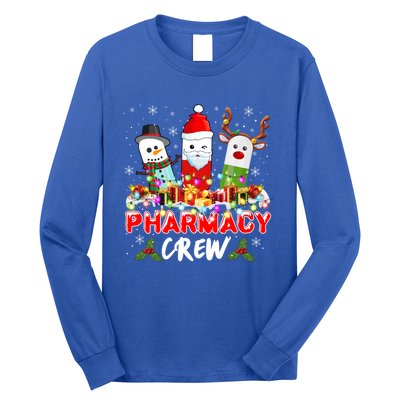 Pill Reindeer Santa Claus Pharmacy Crew Christmas Pharmacist Gift Long Sleeve Shirt