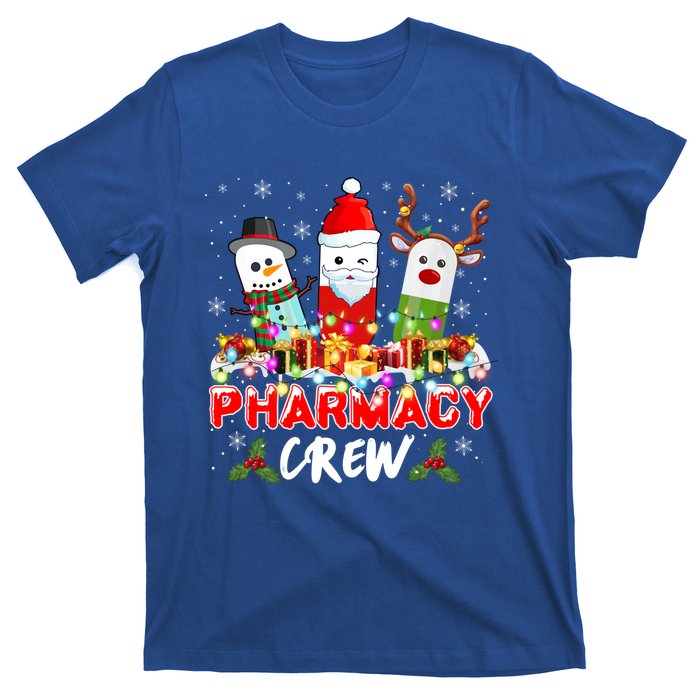 Pill Reindeer Santa Claus Pharmacy Crew Christmas Pharmacist Gift T-Shirt