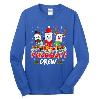 Pill Reindeer Santa Claus Pharmacy Crew Christmas Pharmacist Gift Tall Long Sleeve T-Shirt