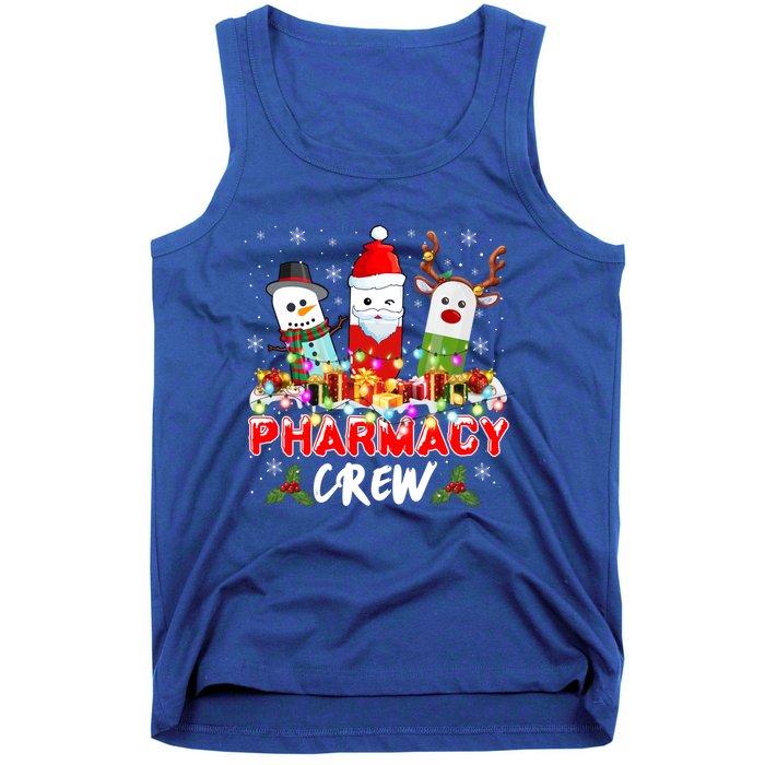 Pill Reindeer Santa Claus Pharmacy Crew Christmas Pharmacist Gift Tank Top