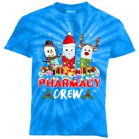 Pill Reindeer Santa Claus Pharmacy Crew Christmas Pharmacist Gift Kids Tie-Dye T-Shirt