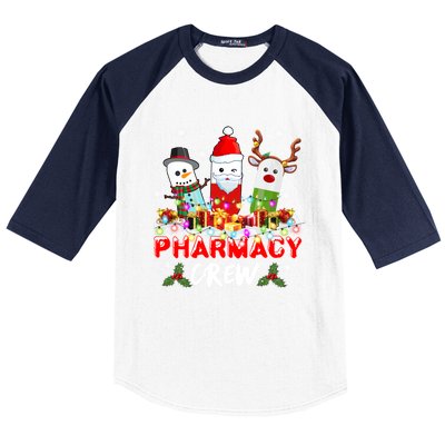 Pill Reindeer Santa Claus Pharmacy Crew Christmas Pharmacist Gift Baseball Sleeve Shirt