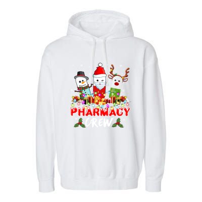 Pill Reindeer Santa Claus Pharmacy Crew Christmas Pharmacist Gift Garment-Dyed Fleece Hoodie