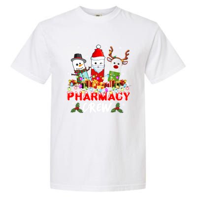 Pill Reindeer Santa Claus Pharmacy Crew Christmas Pharmacist Gift Garment-Dyed Heavyweight T-Shirt