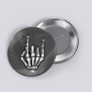 Punk Rock Skeleton Cool Rocker Halloween Button