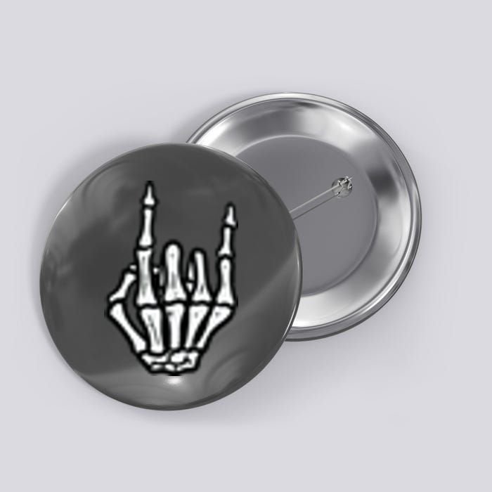 Punk Rock Skeleton Cool Rocker Halloween Button