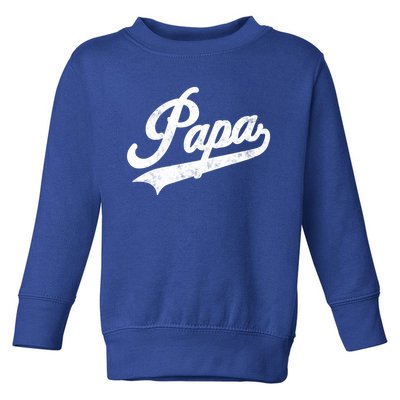 Papa Retro Style Father’S Day Gift For Funny Papa Grandpa Gift Toddler Sweatshirt