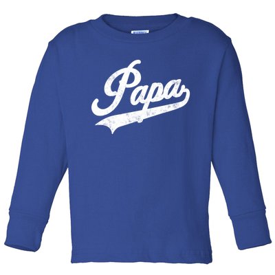 Papa Retro Style Father’S Day Gift For Funny Papa Grandpa Gift Toddler Long Sleeve Shirt