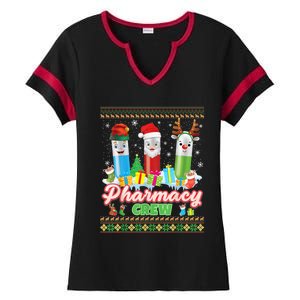 Pills Reindeer Santa Elf Pharmacy Crew Pharmacist Christmas Funny Gift Ladies Halftime Notch Neck Tee