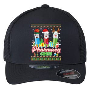 Pills Reindeer Santa Elf Pharmacy Crew Pharmacist Christmas Funny Gift Flexfit Unipanel Trucker Cap