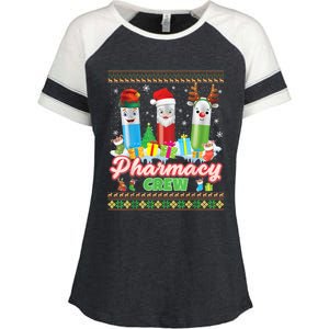 Pills Reindeer Santa Elf Pharmacy Crew Pharmacist Christmas Funny Gift Enza Ladies Jersey Colorblock Tee