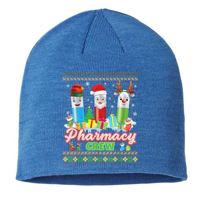 Pills Reindeer Santa Elf Pharmacy Crew Pharmacist Christmas Funny Gift Sustainable Beanie