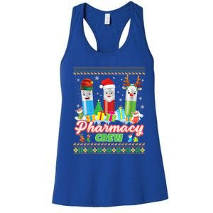 Pills Reindeer Santa Elf Pharmacy Crew Pharmacist Christmas Funny Gift Women's Racerback Tank