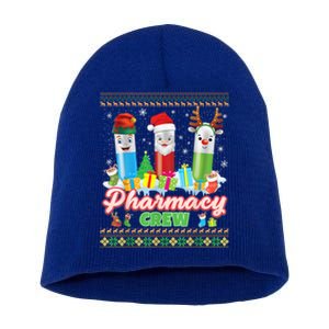 Pills Reindeer Santa Elf Pharmacy Crew Pharmacist Christmas Funny Gift Short Acrylic Beanie