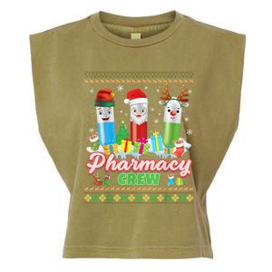 Pills Reindeer Santa Elf Pharmacy Crew Pharmacist Christmas Funny Gift Garment-Dyed Women's Muscle Tee