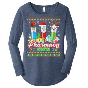 Pills Reindeer Santa Elf Pharmacy Crew Pharmacist Christmas Funny Gift Women's Perfect Tri Tunic Long Sleeve Shirt