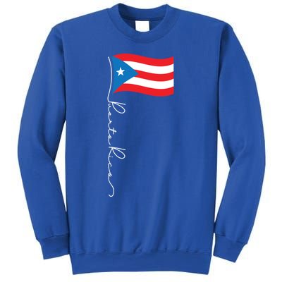 Puerto Rico Signature Flag Pole Gift Patriotic Puerto Rican Funny Gift Sweatshirt