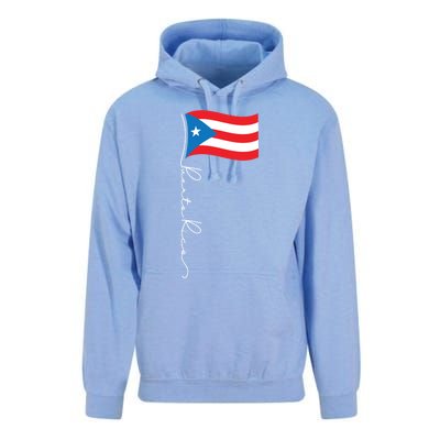 Puerto Rico Signature Flag Pole Gift Patriotic Puerto Rican Funny Gift Unisex Surf Hoodie