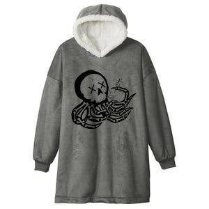 Punk Rock Skeleton Octopus Hooded Wearable Blanket