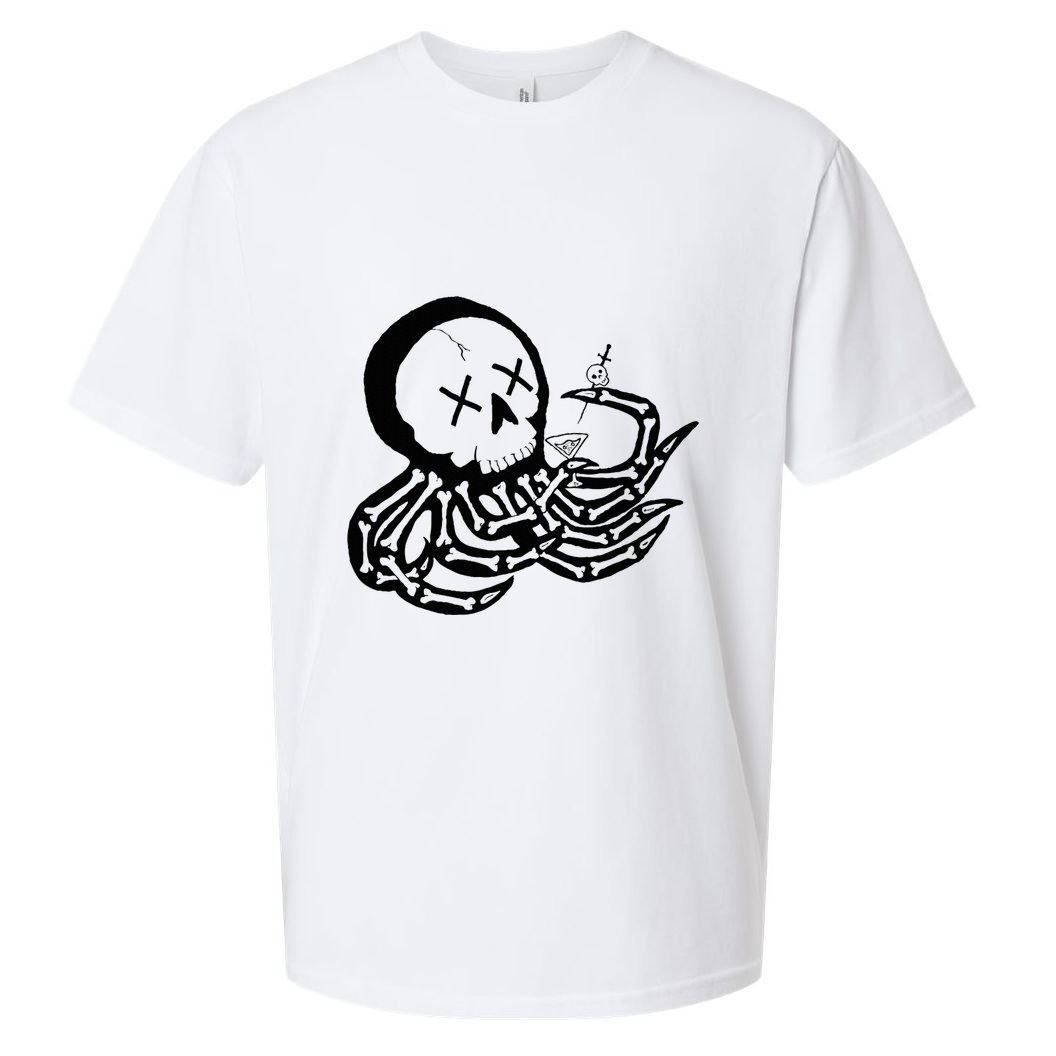 Punk Rock Skeleton Octopus Sueded Cloud Jersey T-Shirt