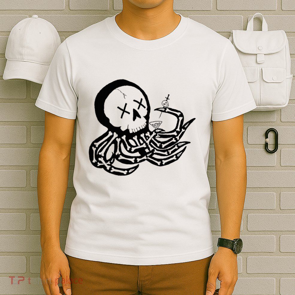 Punk Rock Skeleton Octopus T-Shirt