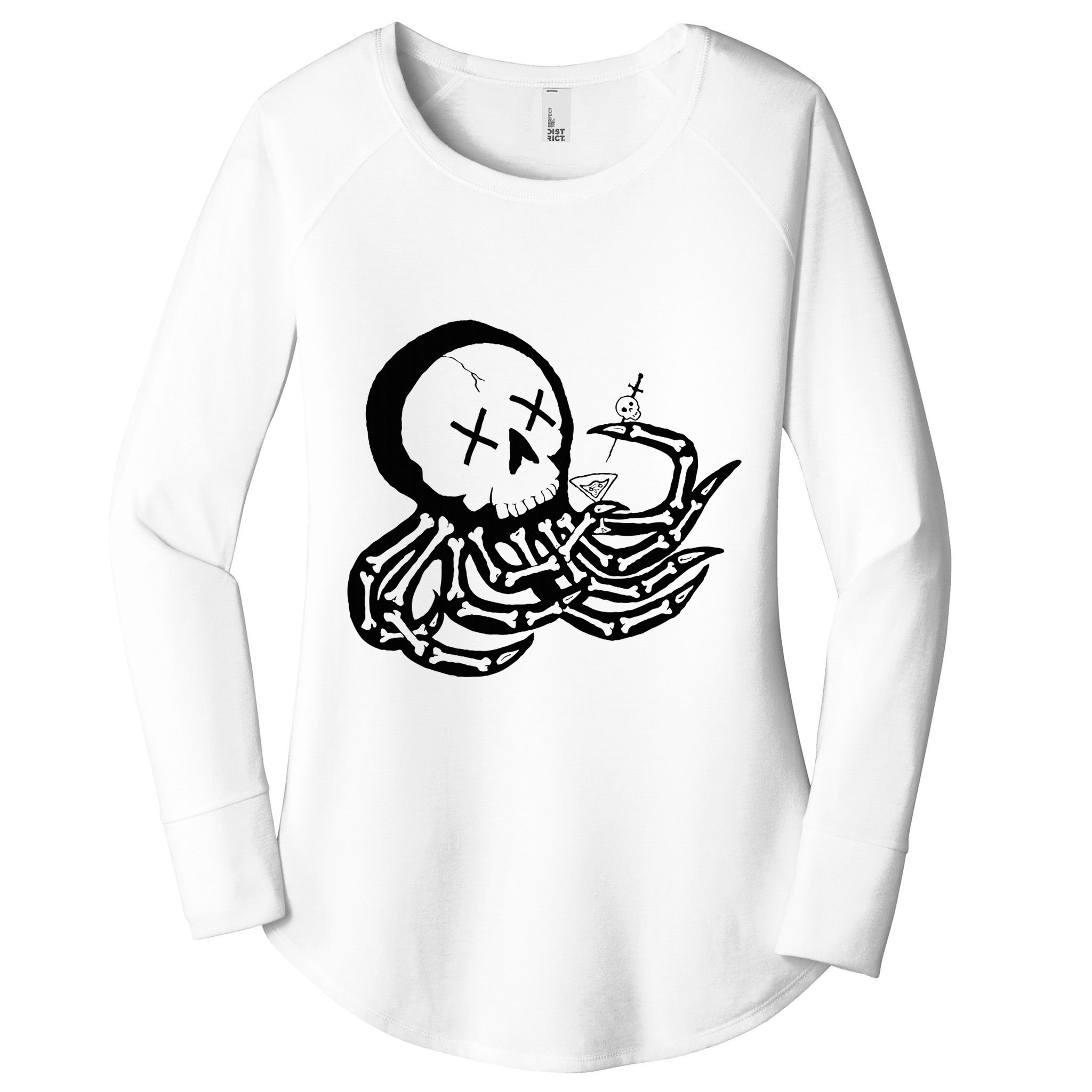 Punk Rock Skeleton Octopus Women's Perfect Tri Tunic Long Sleeve Shirt