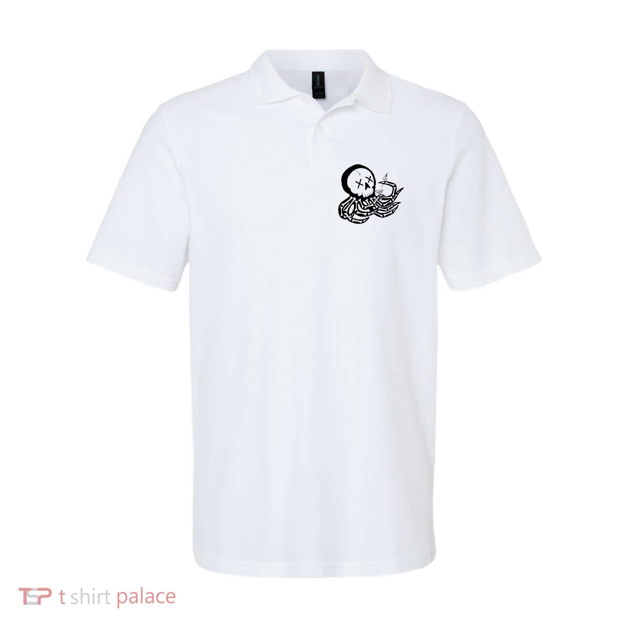 Punk Rock Skeleton Octopus Polo