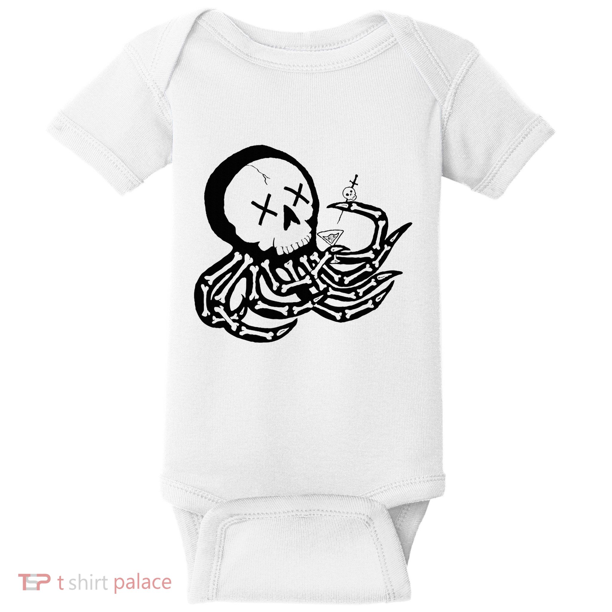 Punk Rock Skeleton Octopus Baby Bodysuit