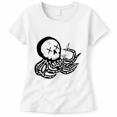 Punk Rock Skeleton Octopus Womens T-Shirt