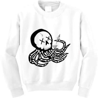 Punk Rock Skeleton Octopus Kids Sweatshirt