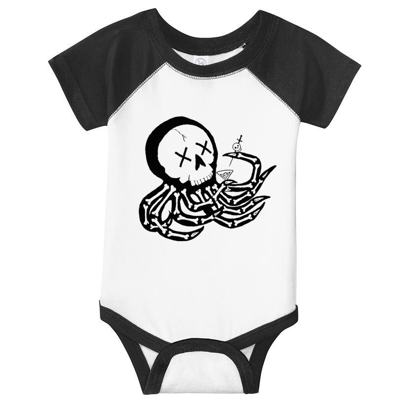 Punk Rock Skeleton Octopus Infant Baby Jersey Bodysuit